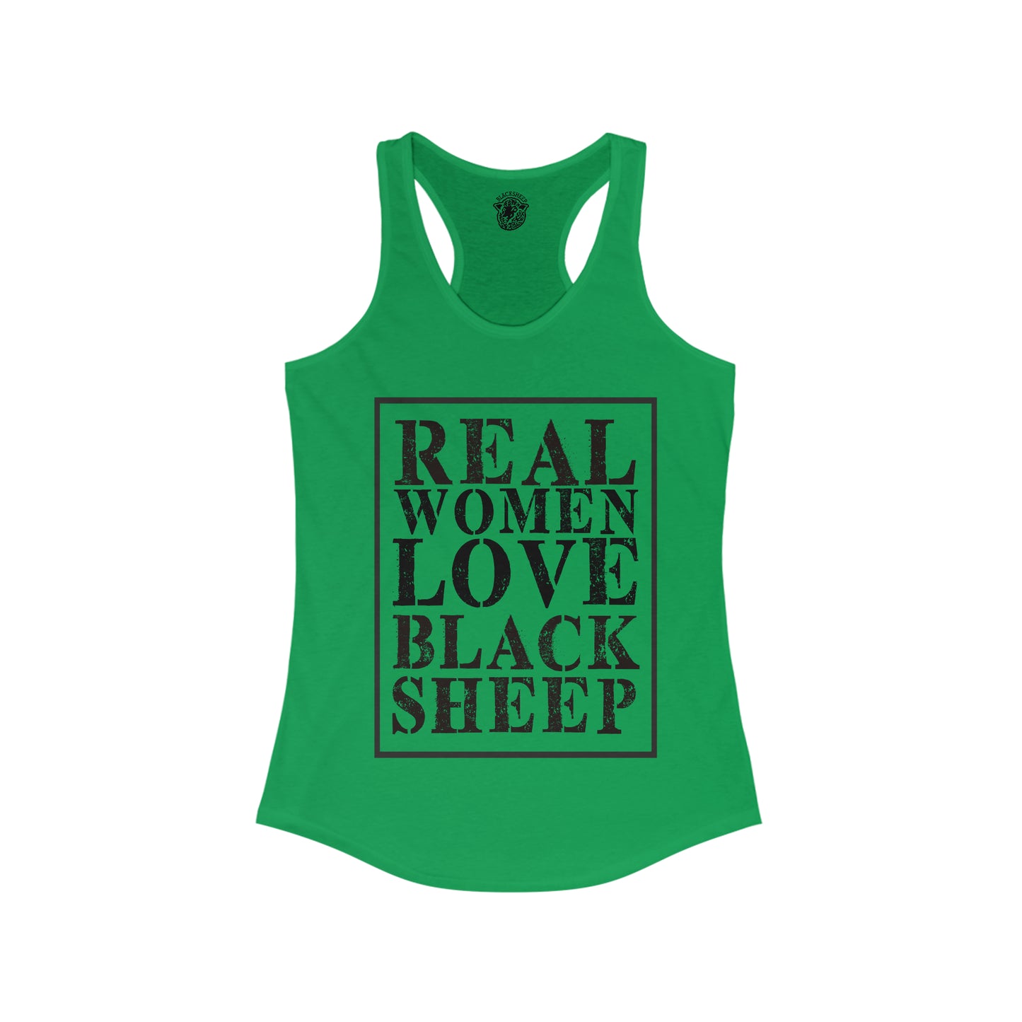 Real Woman Love Black Sheep - Racerback Tank - Black Sheep Apparel