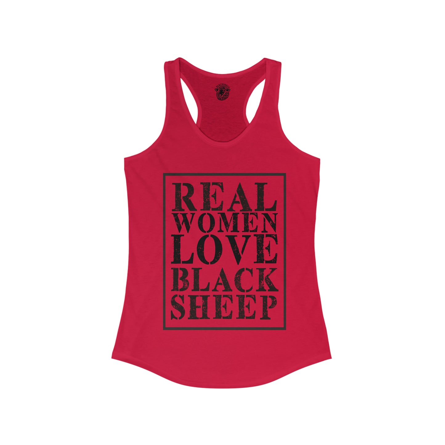 Real Woman Love Black Sheep - Racerback Tank - Black Sheep Apparel