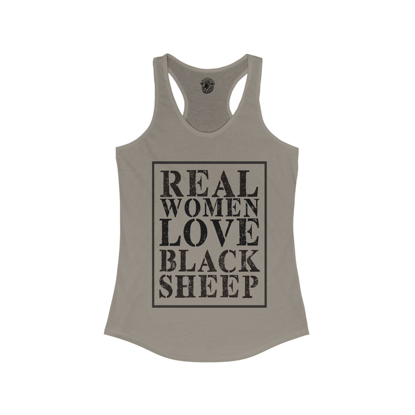 Real Woman Love Black Sheep - Racerback Tank - Black Sheep Apparel