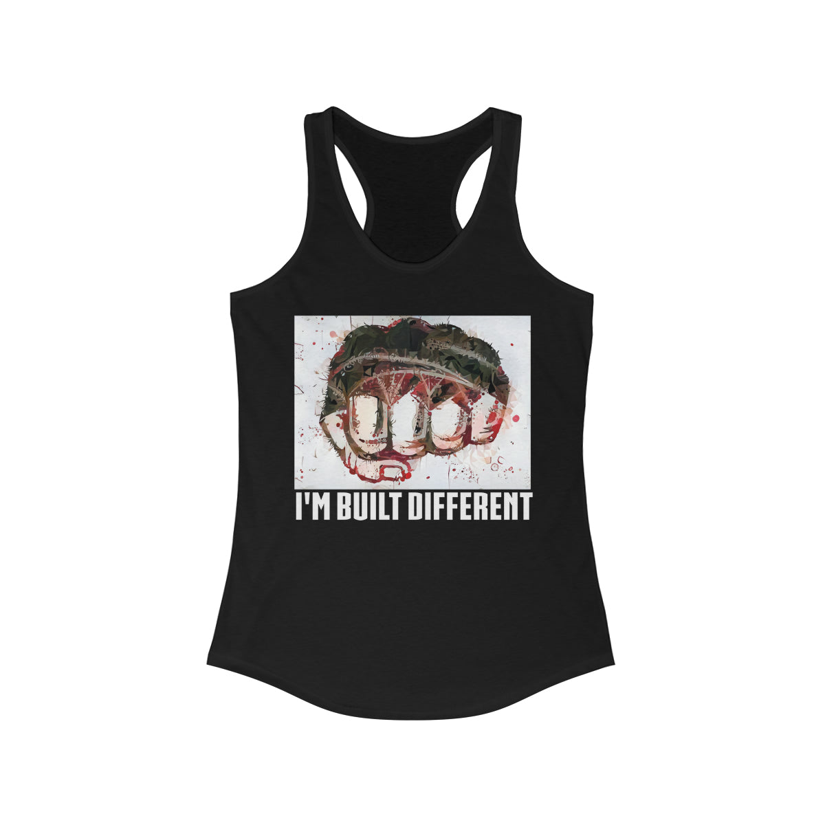 I'm Built Different - Racerback Tank - Black Sheep Apparel