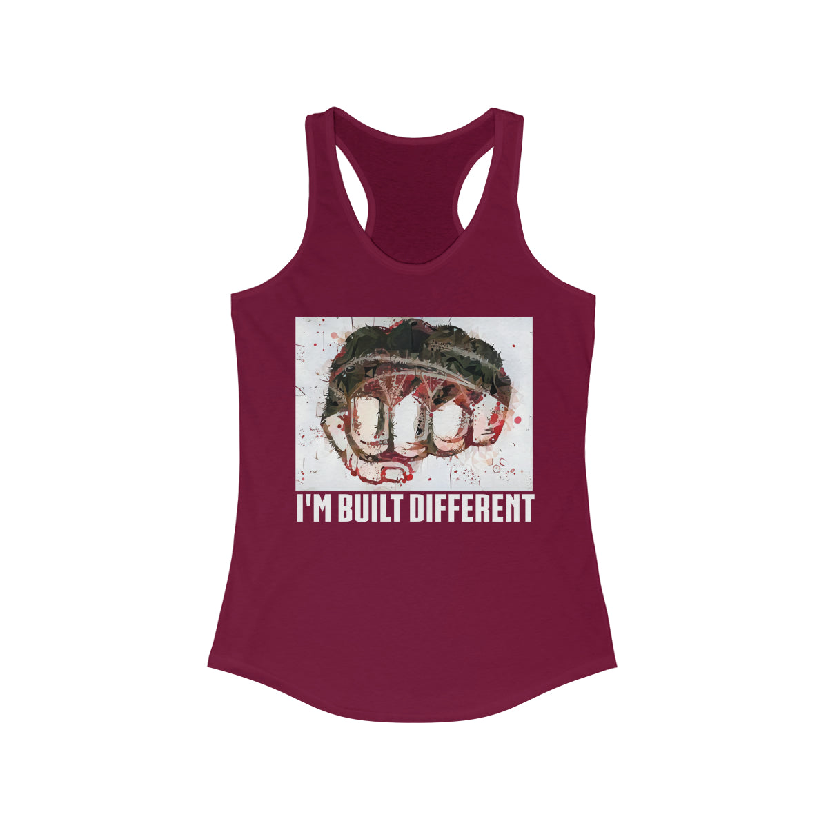 I'm Built Different - Racerback Tank - Black Sheep Apparel