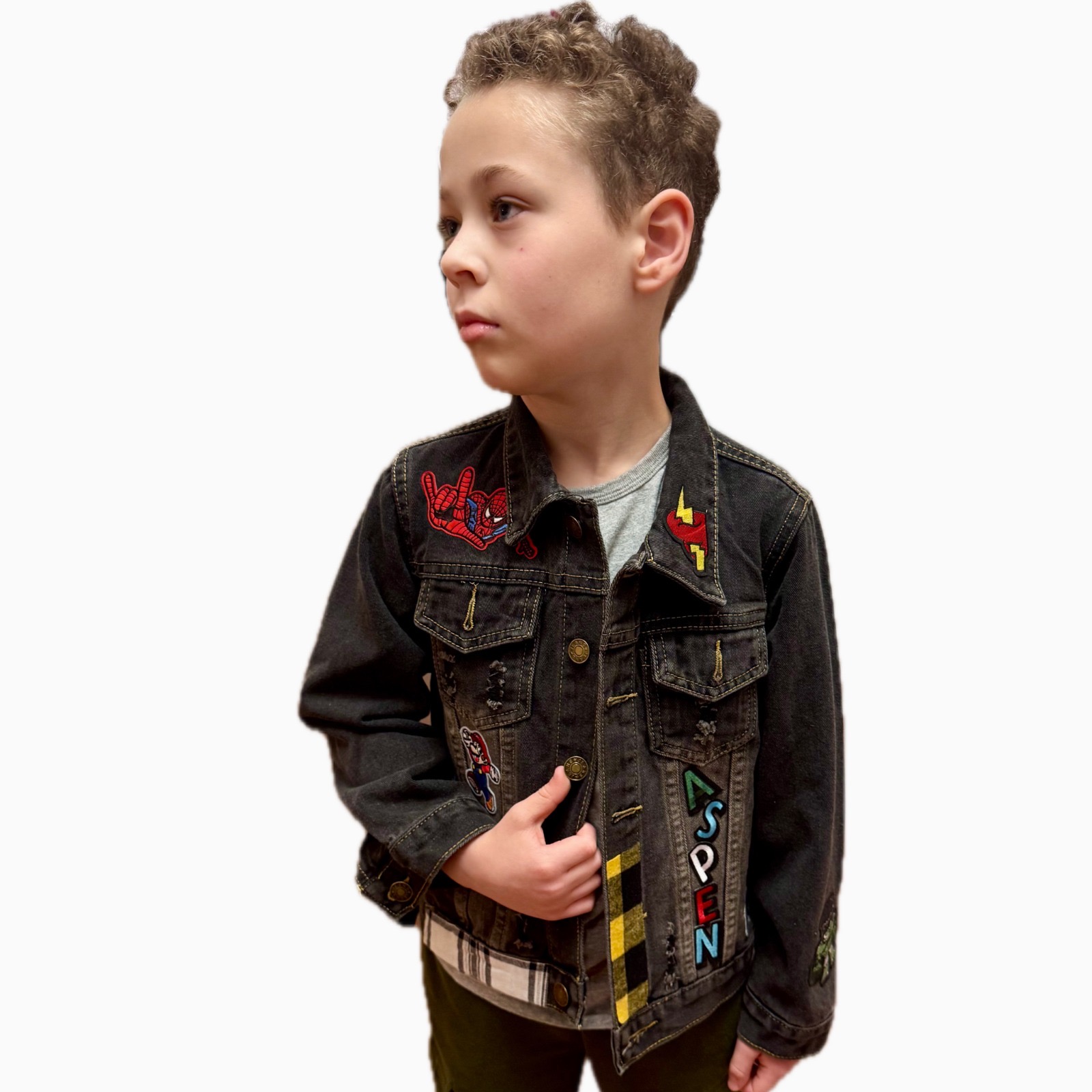 Zig Zag Denim Jackets For Kids